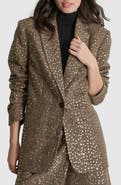 DKNY Herringbone Sequin Wool Blend Blazer