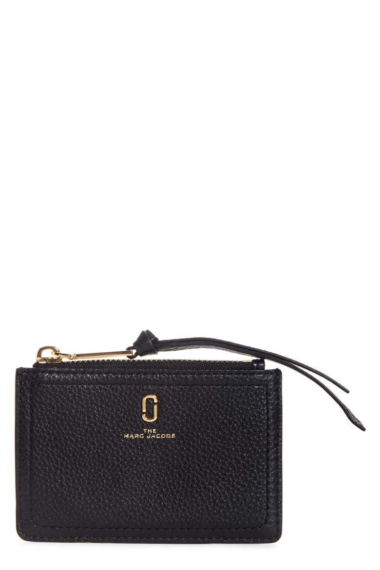 Snapshot Leather Zip Wallet, Main, color, BLACK