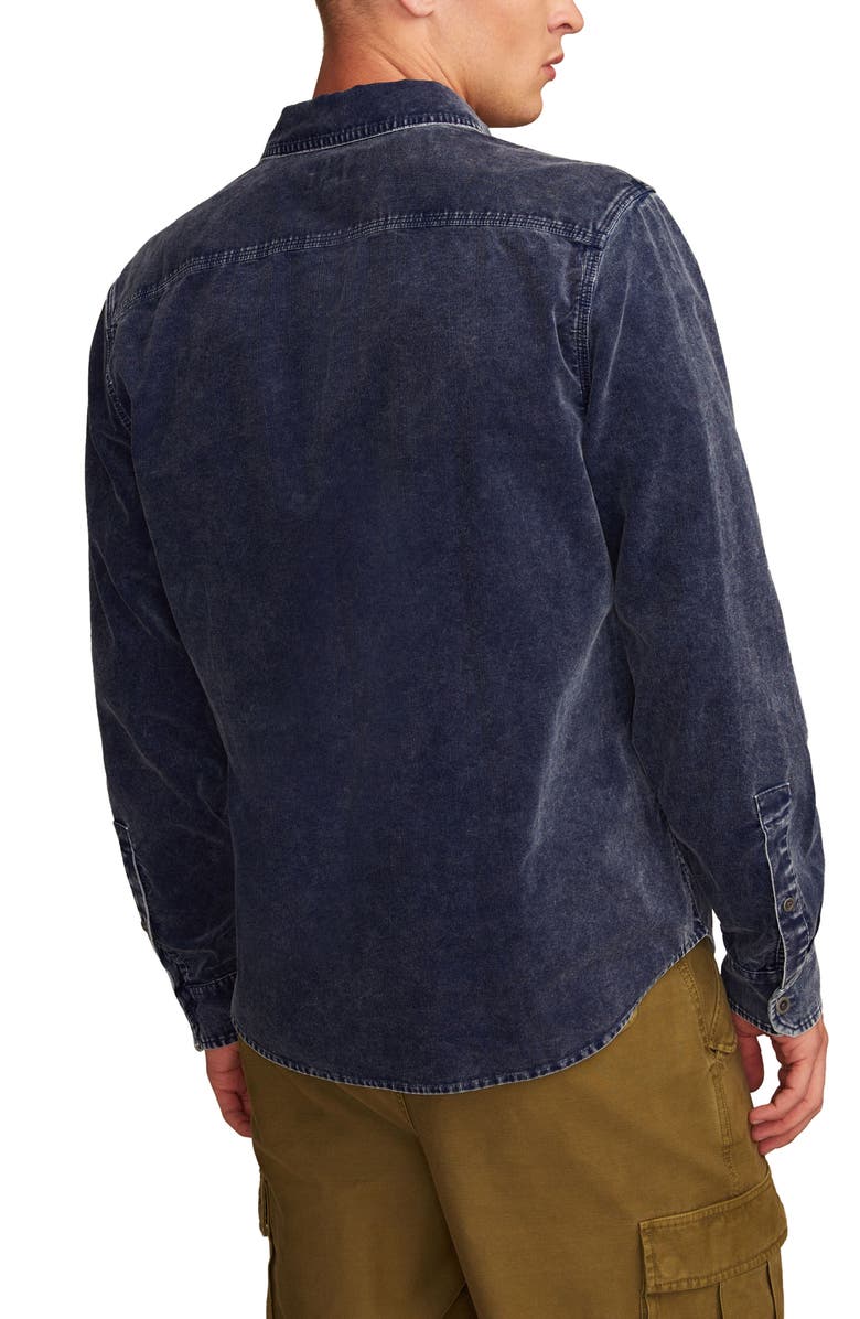 Lucky Brand Indigo Cotton Corduroy Button-Up Shirt, Alternate, color, Indigo