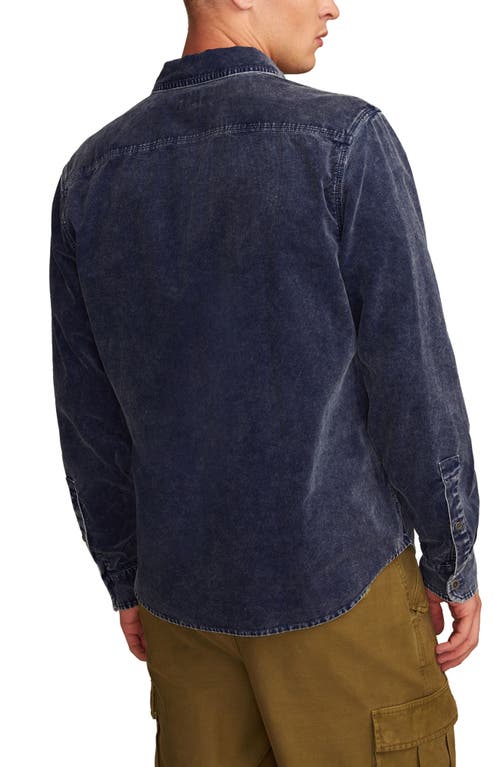 Lucky Brand Indigo Cotton Corduroy Button-up Shirt In Blue