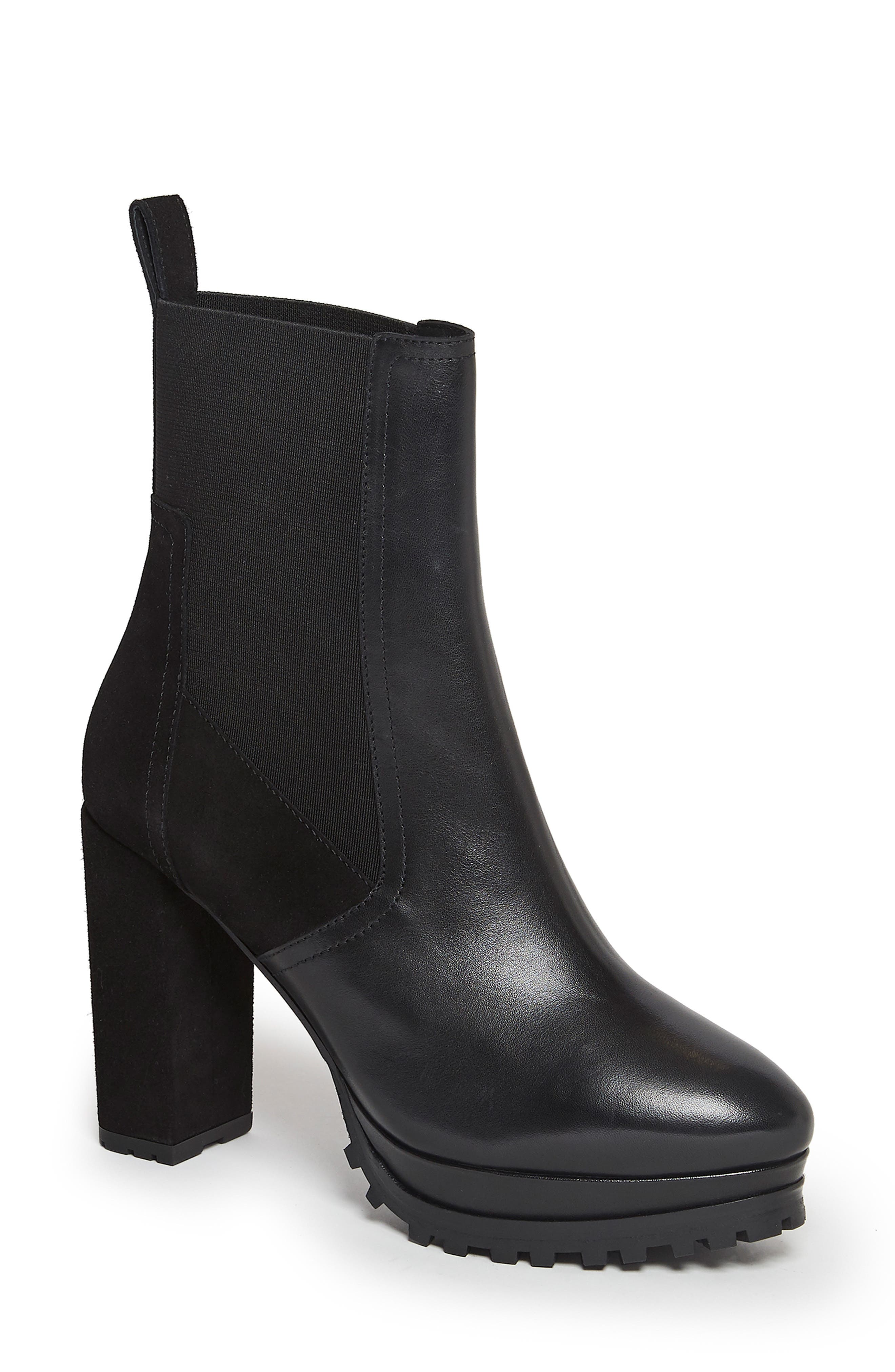 Sahara Platform Lug Sole Boot, Main, color, BLACK