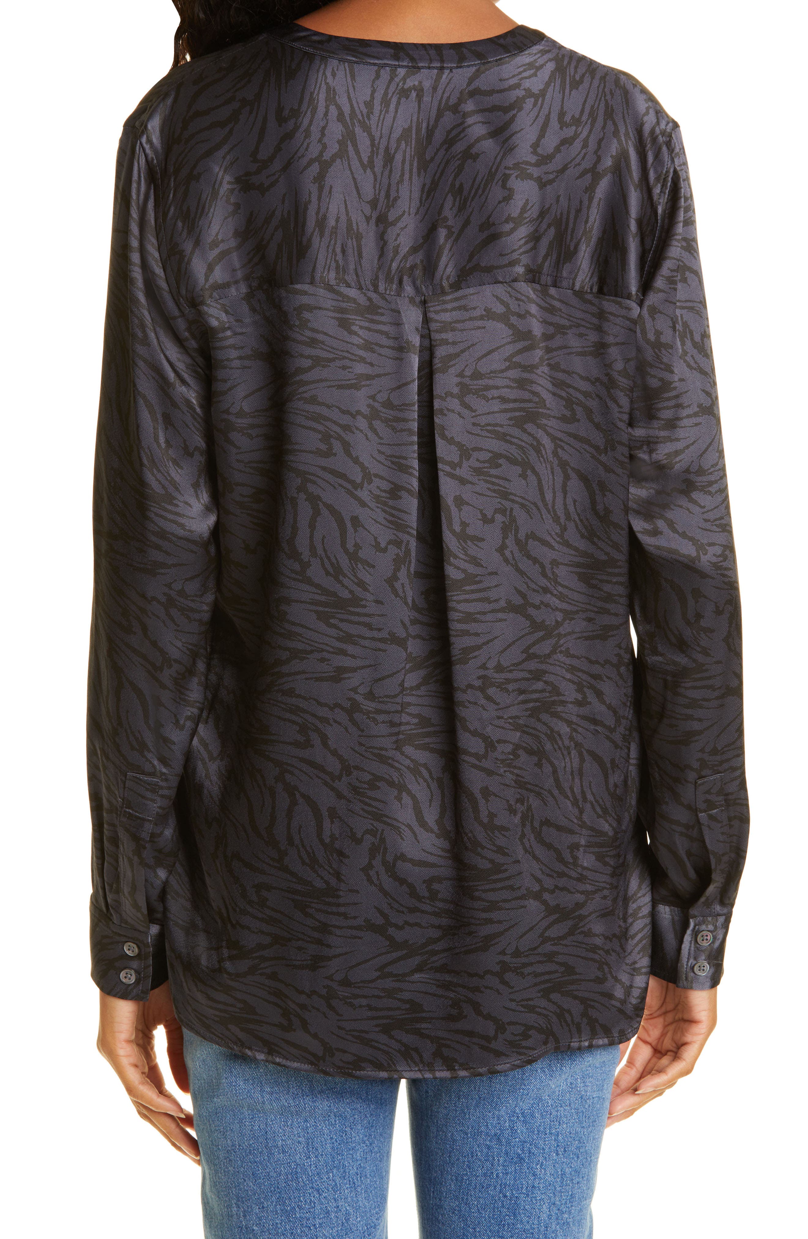 Pearl Tiger Stripe Popover Blouse - image 2