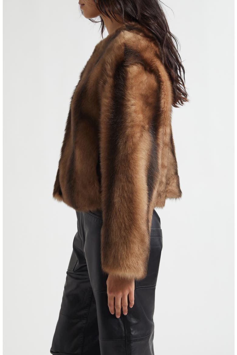 Elan Genuine Shearling Jacket, Alternate, color, CAMEL/ BROWN