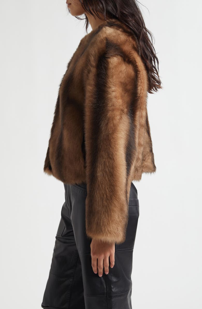 Nili Lotan Elan Genuine Shearling Jacket, Alternate, color, Camel/ Brown