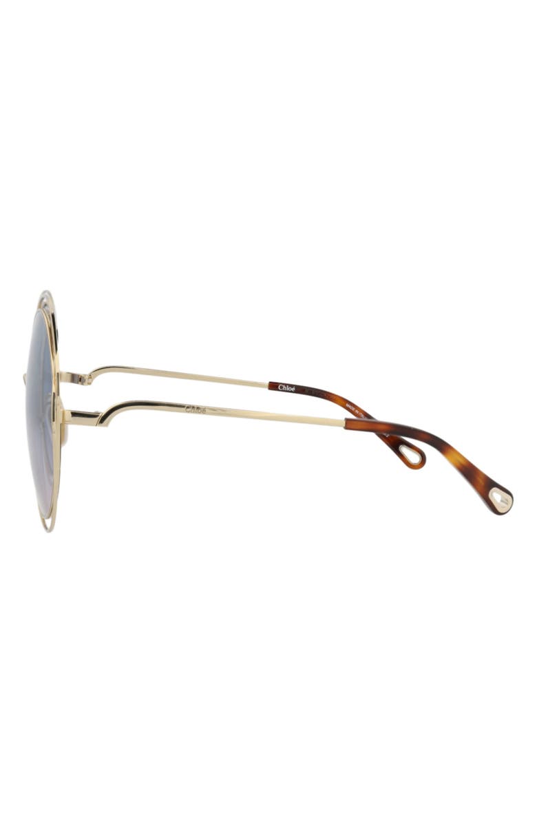 Chloé 62mm Gradient Round Sunglasses, Alternate, color, Gold Gold Blue