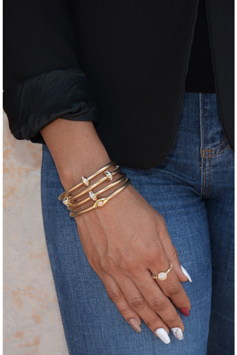 Set of 2 Starlight & Good Karma Metallic Leather Wrap Bracelets, Alternate, color, METALLIC GOLD