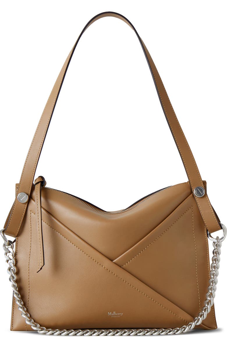 Mulberry Zipped Calfskin Leather Shoulder Bag, Main, color,