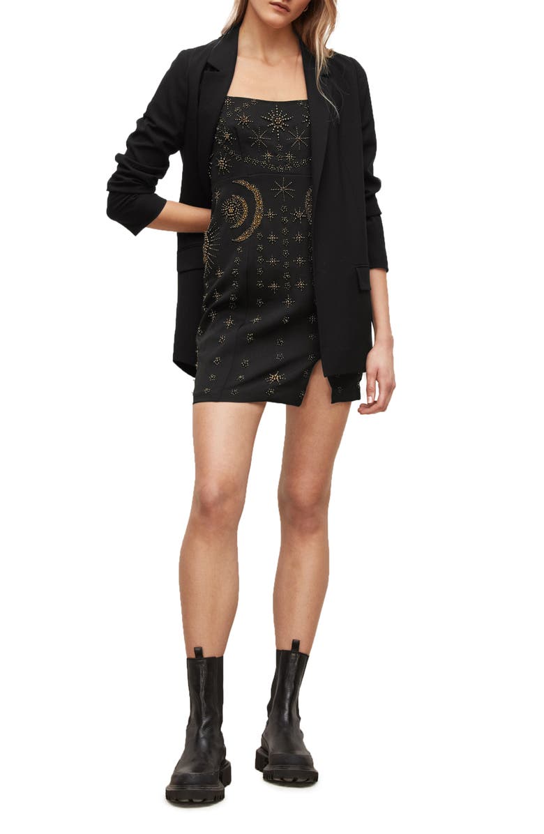 AllSaints Abella Selene Beaded Minidress, Alternate, color, 
