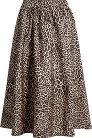 KOBI HALPERIN Violet Leopard Print A-Line Skirt