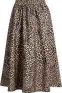 KOBI HALPERIN Violet Leopard Print A-Line Skirt