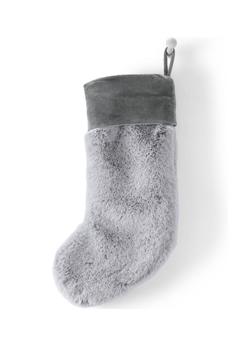 Faux Fur Stocking, Alternate, color, Gray Faux Fur