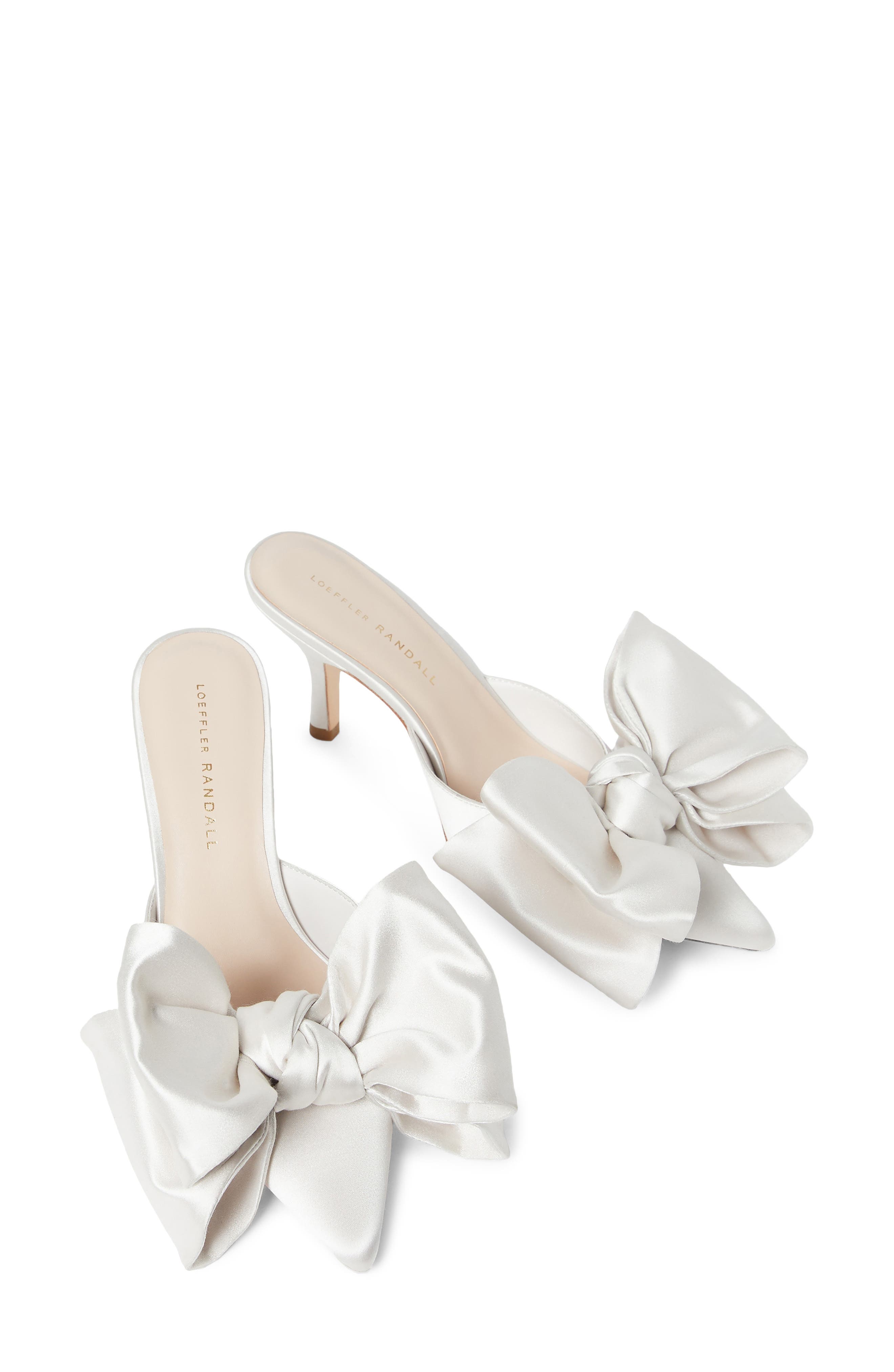Margot Knotted Bow Pointed Toe Mule, Alternate, color, CREAM