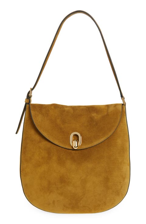 Large Tondo Suede Hobo Bag