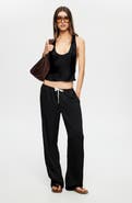 LIONESS Bare Crop Satin Tank