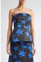 selected Electric Blue Floral On Black