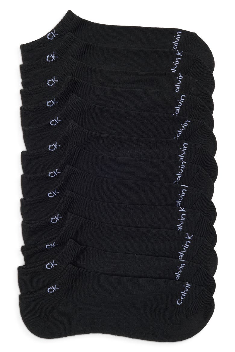 Athletic Ankle Liner Socks - Pack of 6, Main, color, BLACK