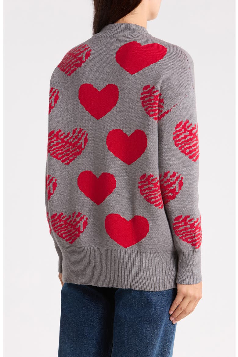 Heart Intarsia Sweater, Alternate, color, GREY