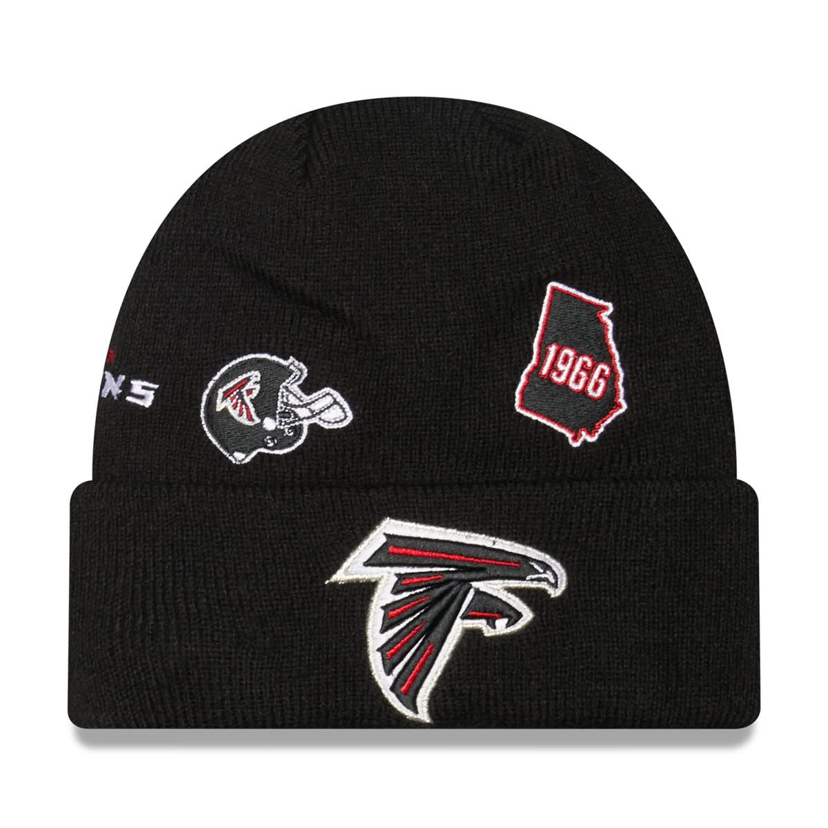 New Era Men's New Era Black Atlanta Falcons Identity Cuffed Knit Hat ...