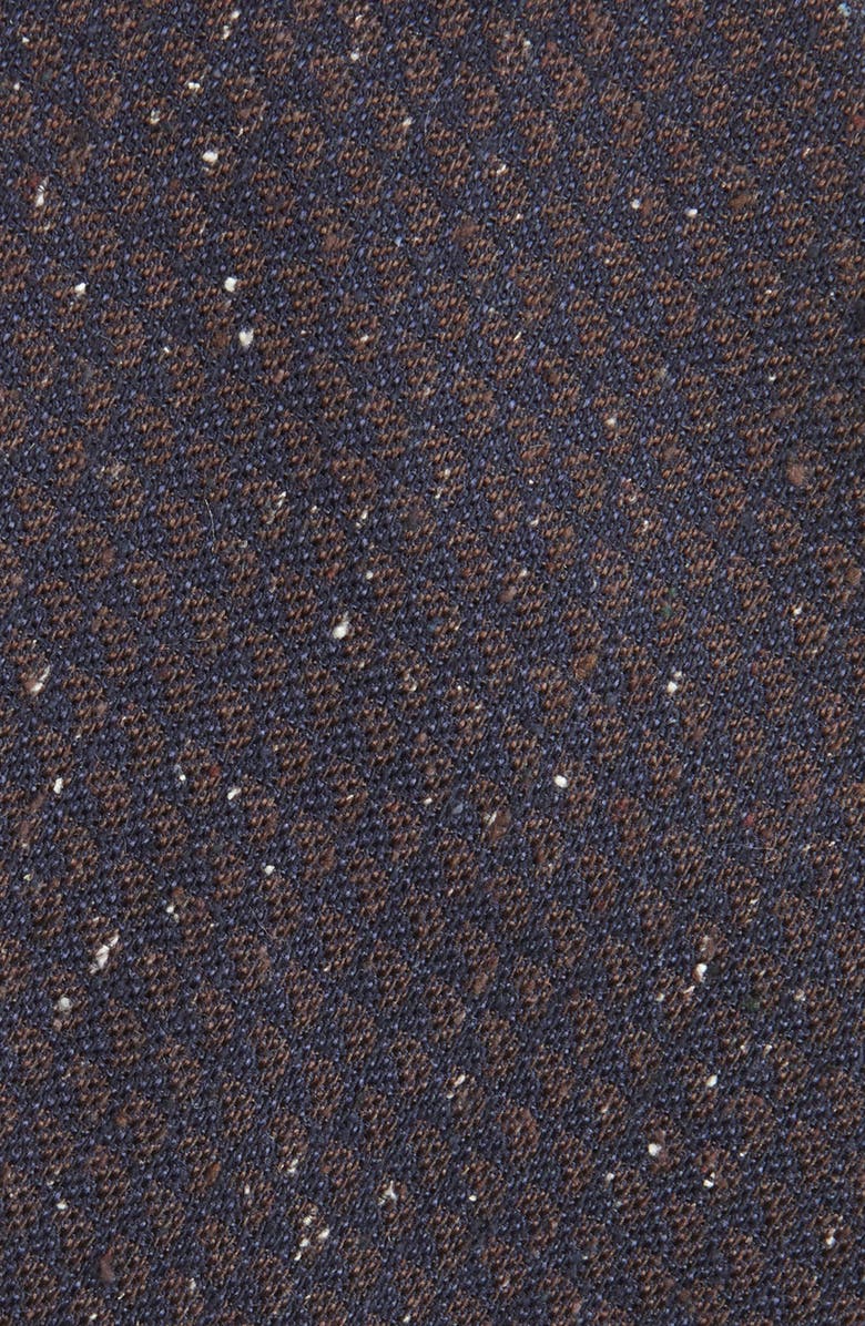 Canali Neat Silk Tie, Alternate, color, Dark Brown