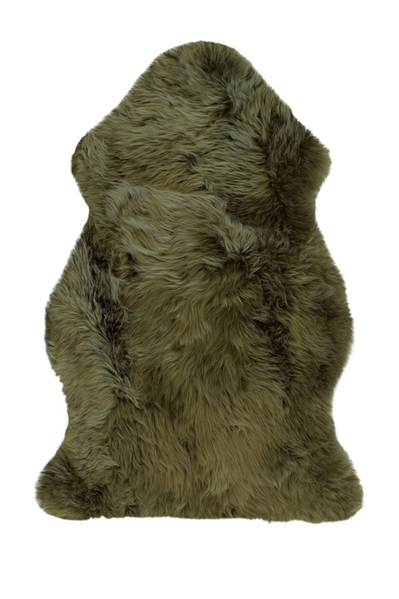 Milan Genuine Sheepskin Shearling Throw 24" x 36", Main, color, KHAKI