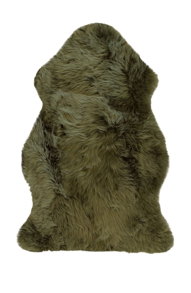 NATURAL Milan Genuine Sheepskin Shearling Throw 24" x 36", Main, color, Khaki