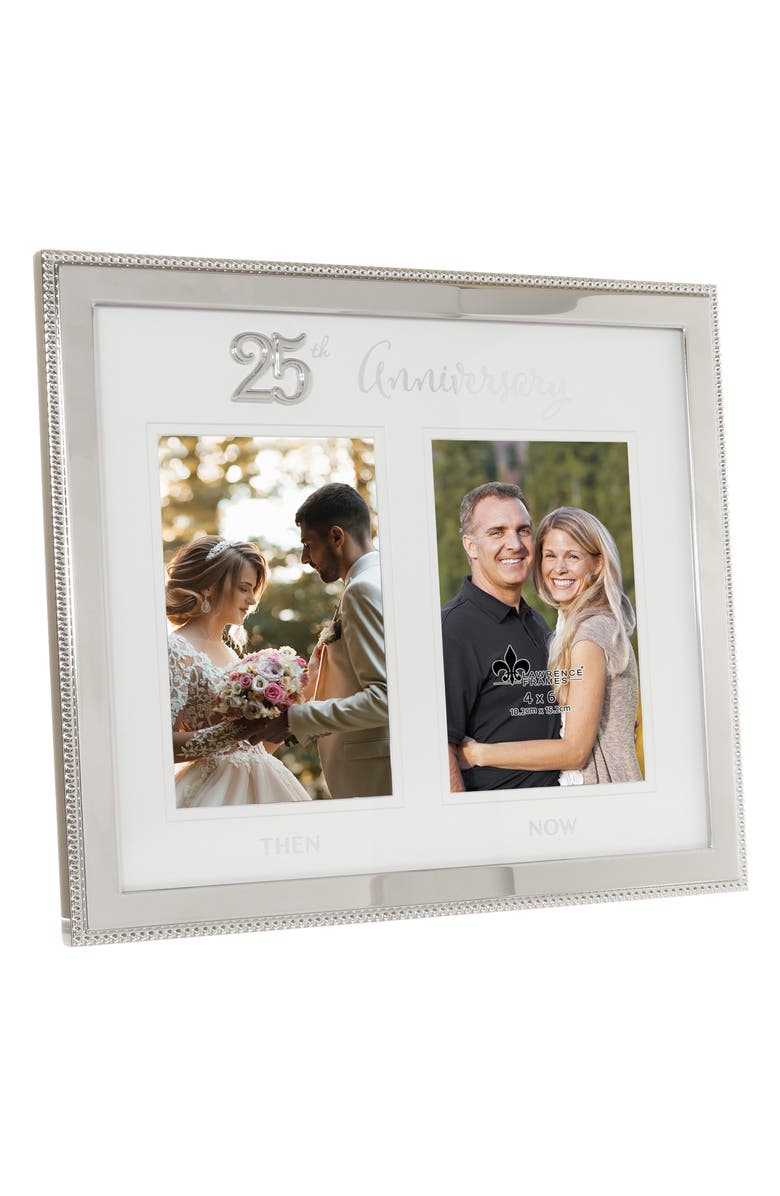 Lawrence Frames Happy 25th Anniversary Double 4x6 Frame, Alternate, color, 