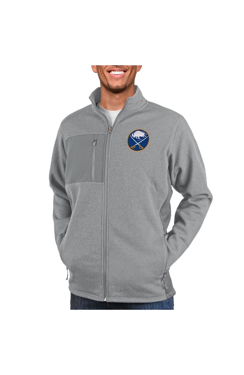 ANTIGUA Men's Antigua Heather Gray Buffalo Sabres Course Full-Zip Jacket, Alternate, color,