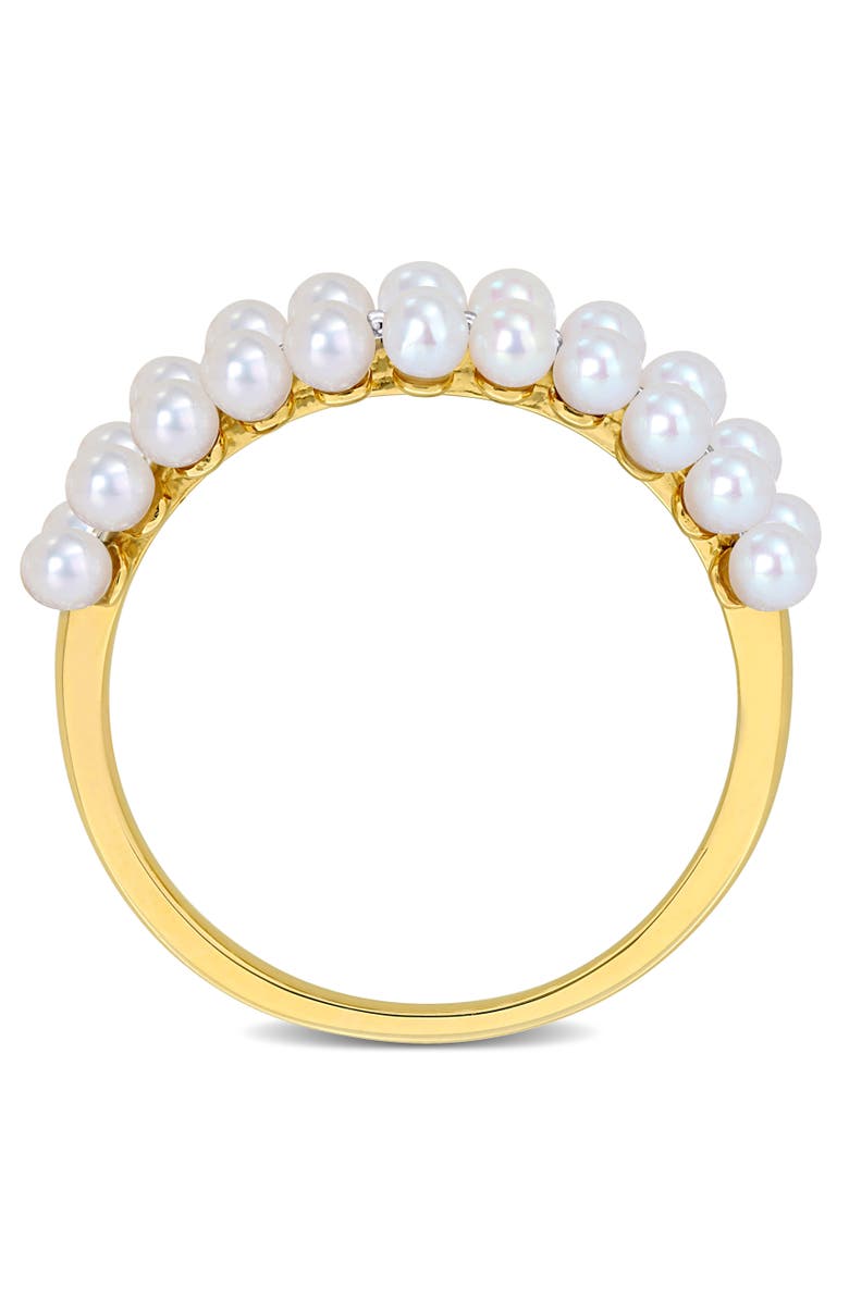 Julianna B. Cultured Pearl & Diamond Double-Row Ring 14k, Alternate, color, Pearl