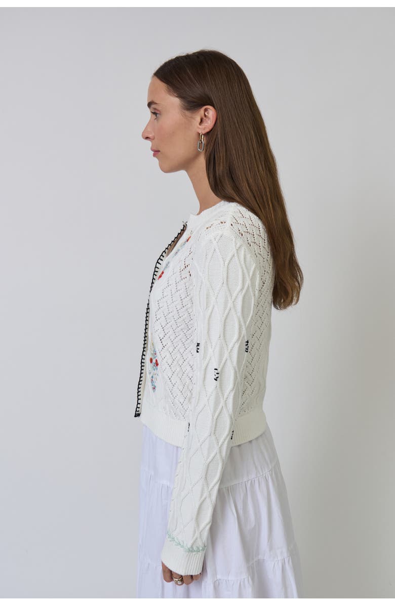 Central Park West Jaden Embroidered Cardi, Alternate, color, Multi