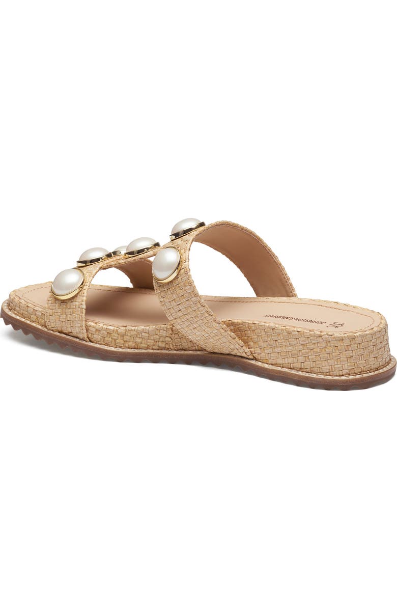 Johnston & Murphy Chandler Embellished Wedge Slide Sandal, Alternate, color, Natural Raffia
