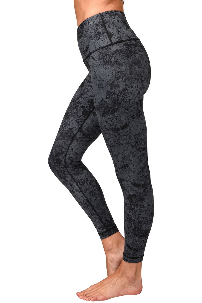 Lux Printed High Waist Ankle Leggings, Alternate, color, P597 ITALIAN QUARTZ GREY BLACK
