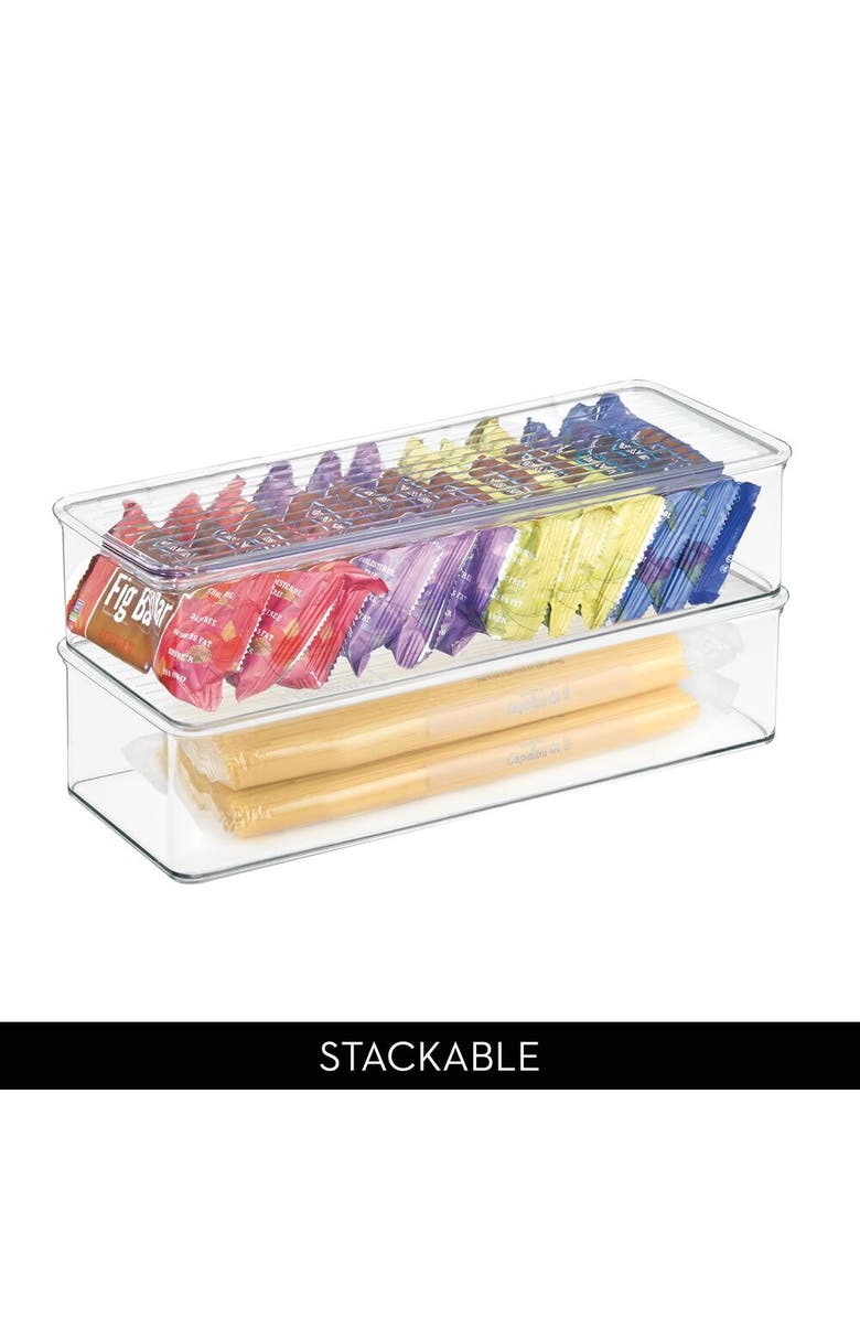 iDesign Stackable Hinged-Lid Pantry Storage Box - Set of 4 - Clear, Alternate, color, Clear