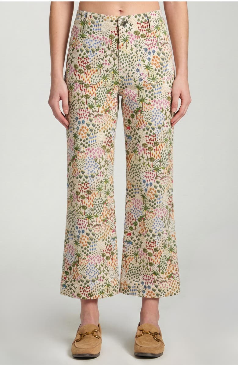 APNY Print Wide Leg Ankle Jeans, Main, color, Sage Green Multi