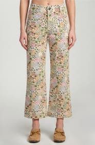 APNY Print Wide Leg Ankle Jeans