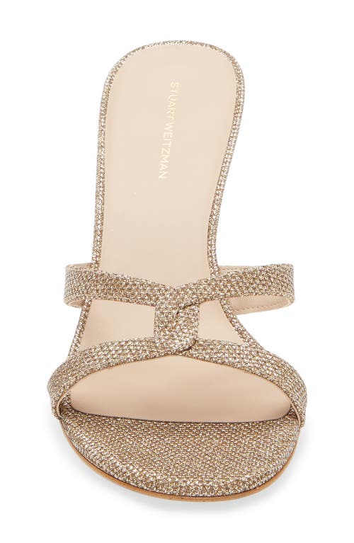 Stuart Weitzman Soiree Sleek 75 Sandal In Platinum