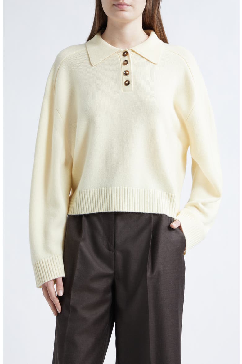 Homere Cashmere Polo Sweater, Main, color, BUTTER
