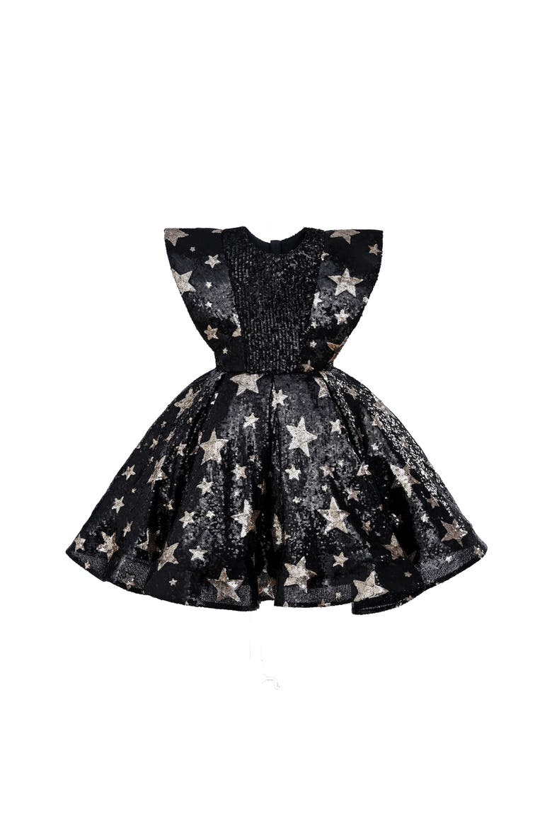Starlit Rivior Dress, Alternate, color, Black