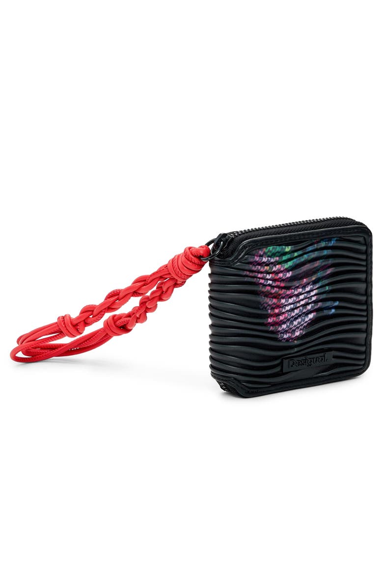 Desigual Faux Leather Wallet, Alternate, color, Black