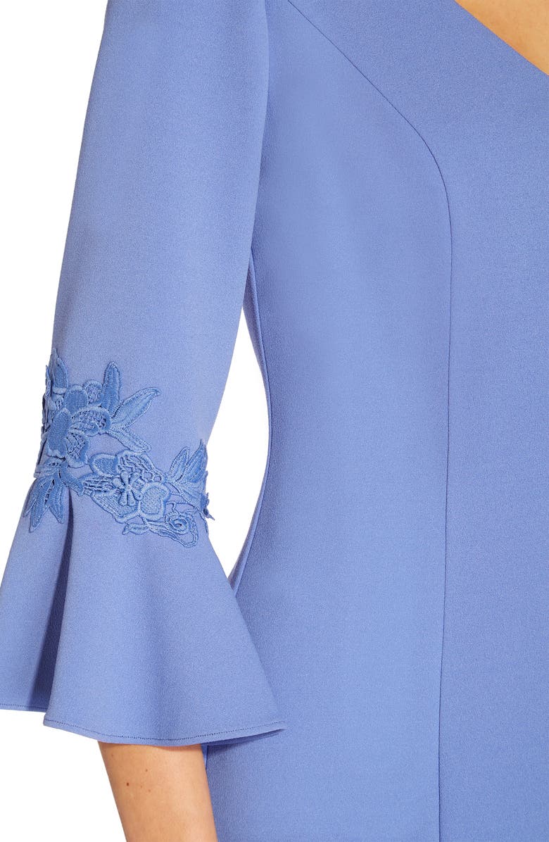 Adrianna Papell Bell Sleeve Sheath Dress, Alternate, color, 