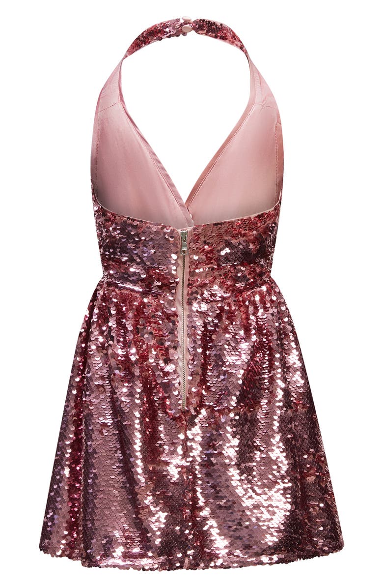 Bardot Junior Kids' Azalea Sequin Halter Party Dress, Alternate, color, 