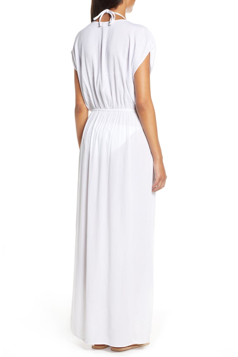 Wrap Maxi Cover-Up Dress, Alternate, color, WHITE