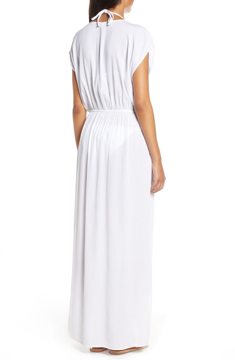 Elan Wrap Maxi Cover-Up Dress, Alternate, color, White