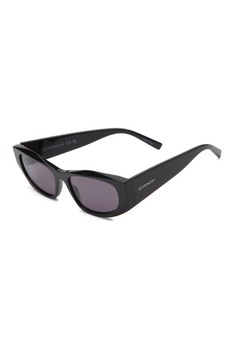 GV Day 56mm Geometric Sunglasses, Alternate, color, SHINY BLACK / SMOKE