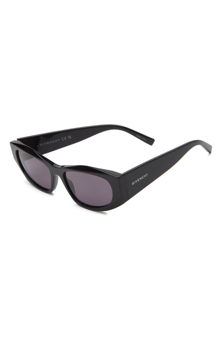 Givenchy GV Day 56mm Geometric Sunglasses, Alternate, color, Shiny Black / Smoke