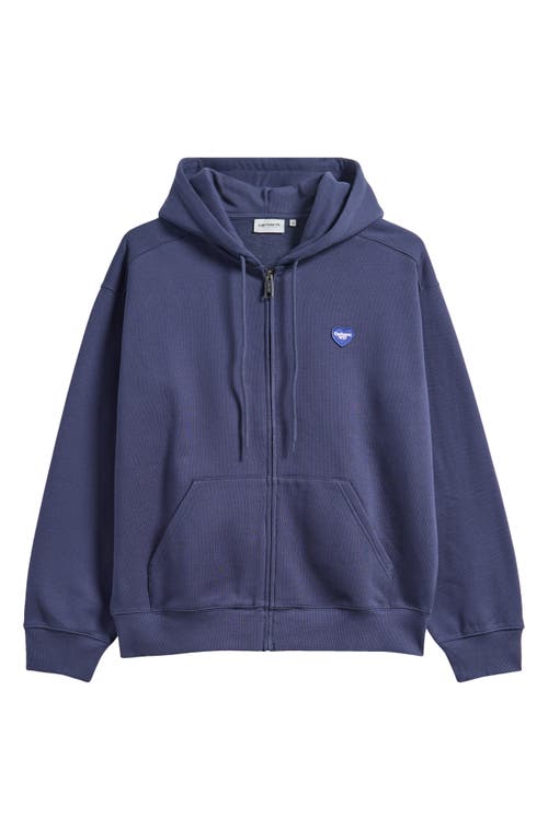 Carhartt Work In Progress Heart Ii Hartt Zip-up Graphic Hoodie In Blue