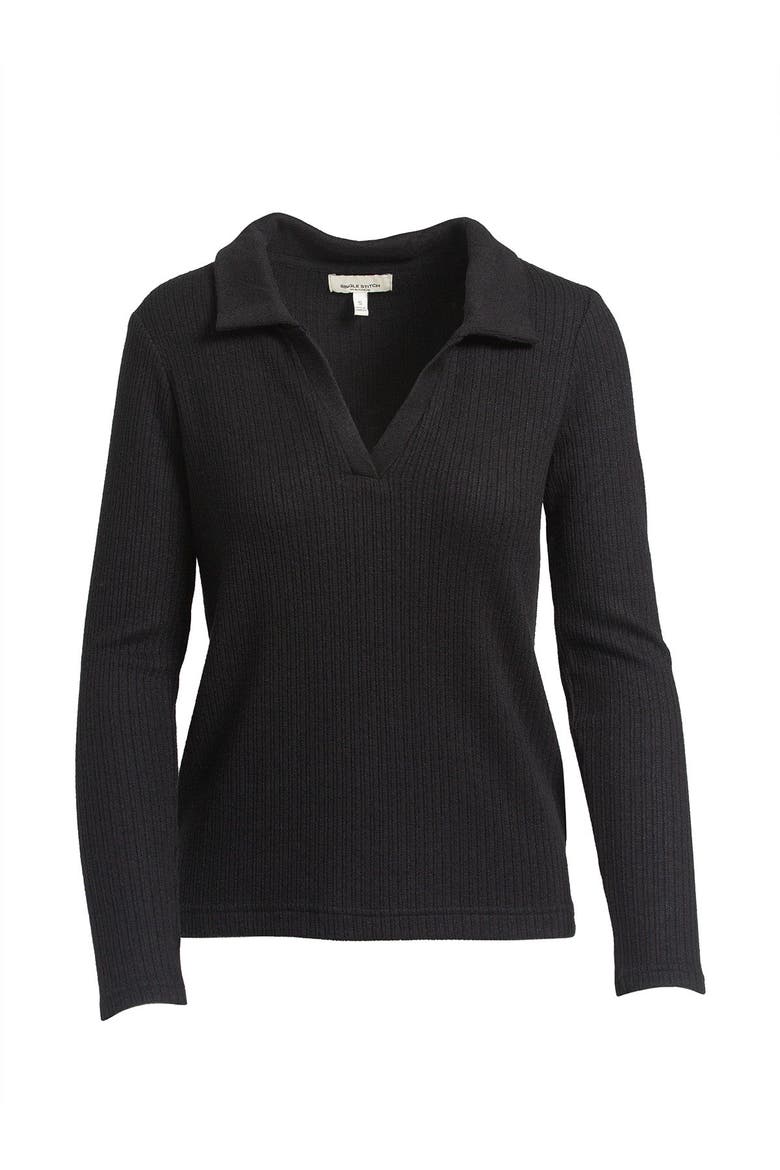 Classic Ribbed V-Neck Sweater with Collar, Alternate, color, Sage