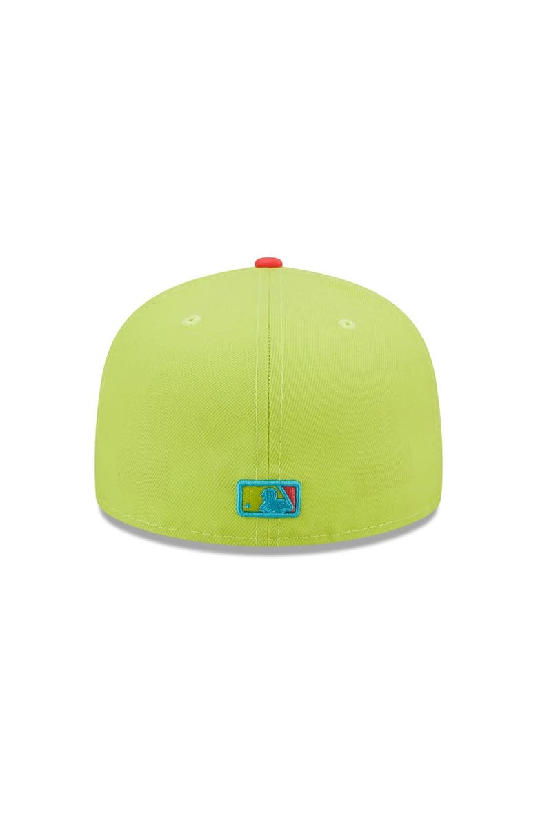 New Era Men's New Era Green/Red Cleveland Guardians  Cyber Highlighter 59FIFTY Fitted Hat, Alternate, color, 