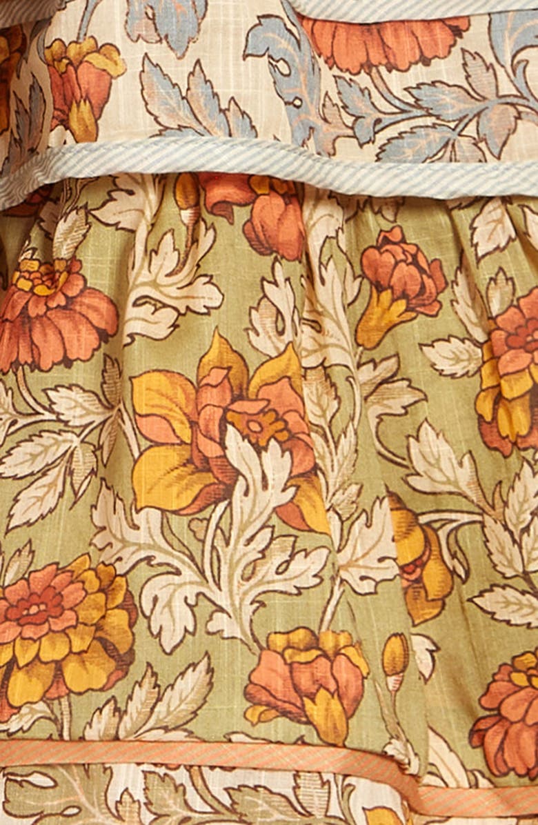 Zimmermann Kids' Andie Floral Print Tiered Cotton Sundress, Alternate, color,