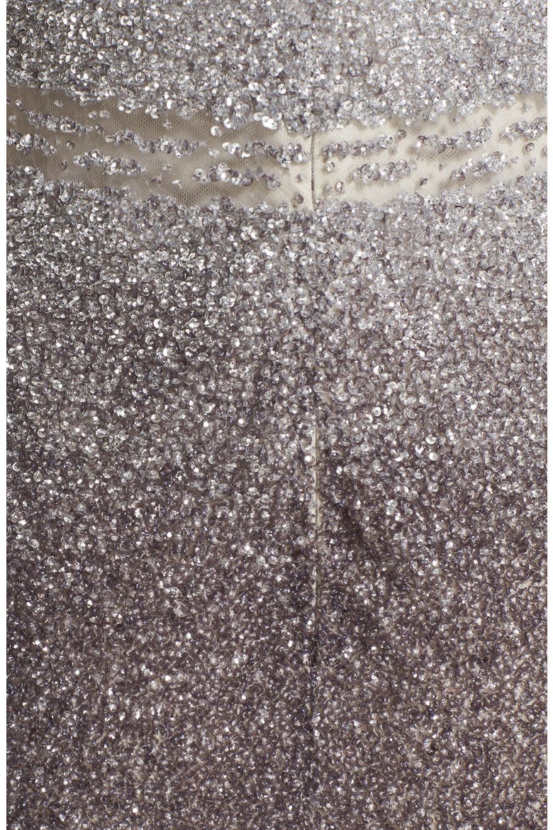 Signature Sequin Cap Sleeve Cocktail Dress, Alternate, color, SILVER/ DARK GREY