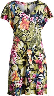 Tommy Bahama Darcy Verde Blooms Flutter Sleeve Minidress